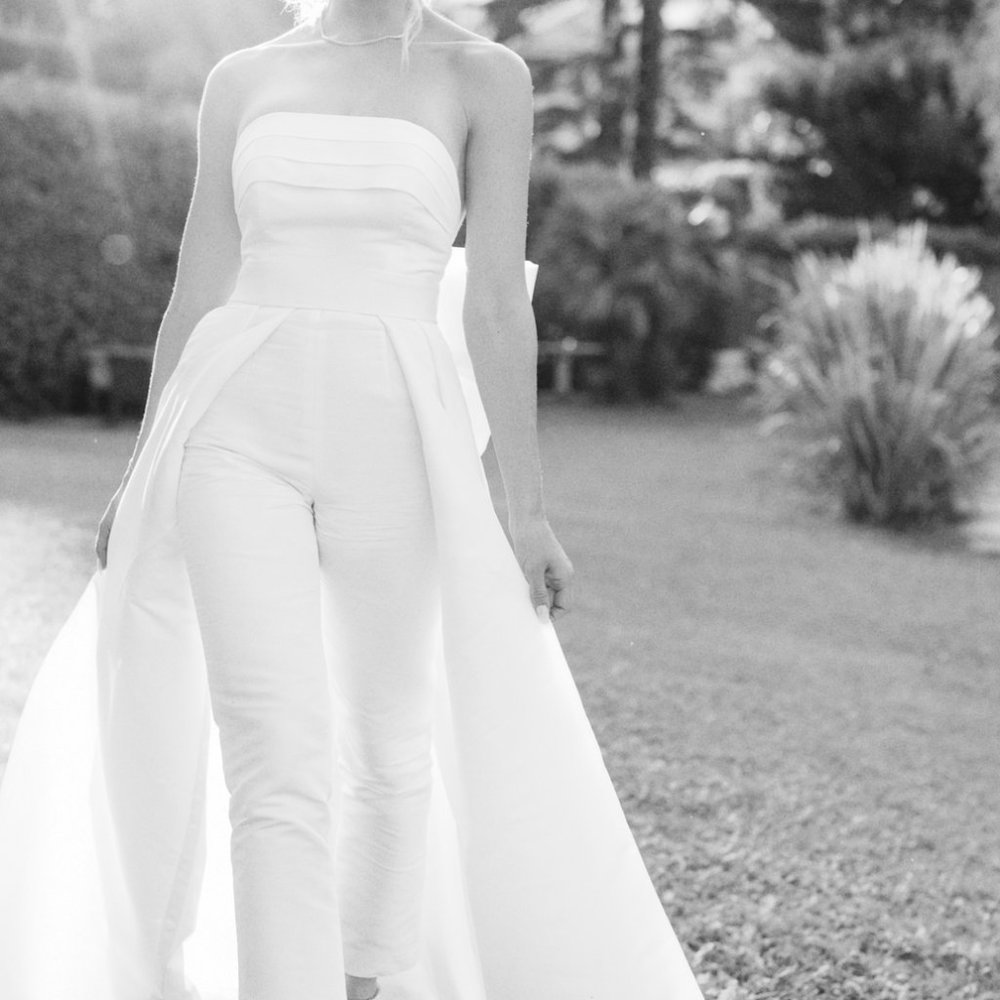 Strapless White Jumpsuit - Picture 8 of 11